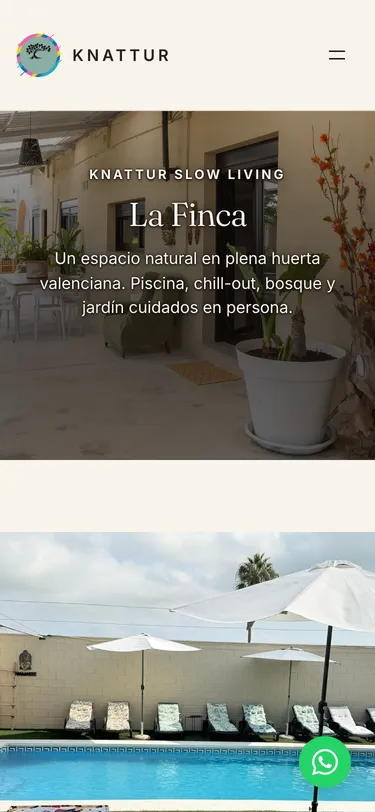 Página la finca del sitio de Knattur, vista de móvil